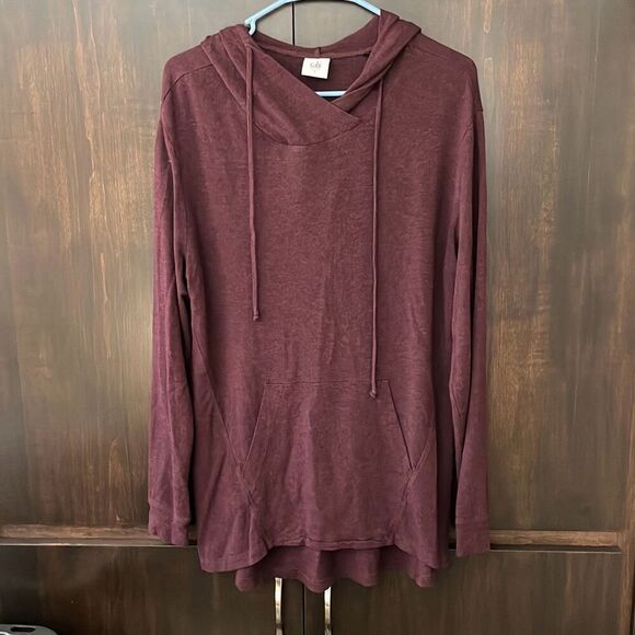 Cabi Plum Hype Hoodie cozy tunic sweatshirt Small #3625 - Picture 2 of 5